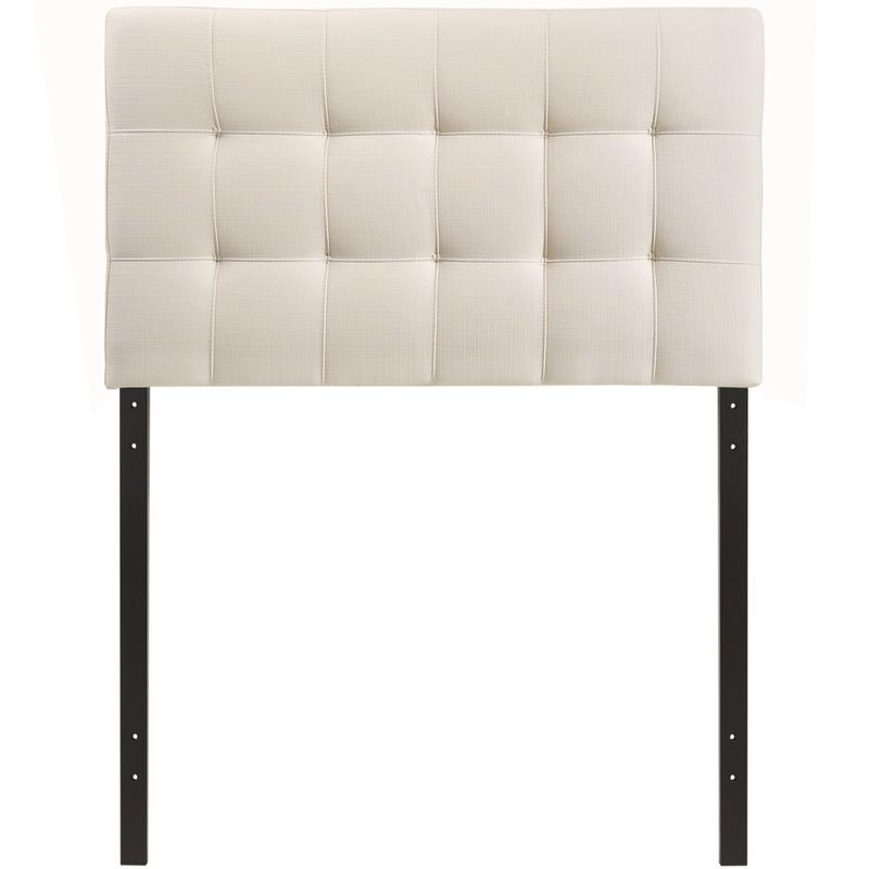 Modway Lily Twin Upholstered Fabric Headboard in Ivory