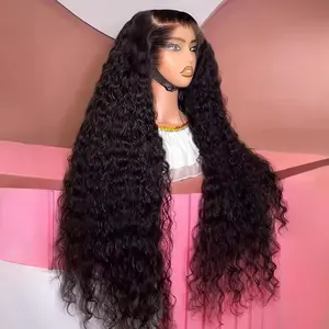 Bling Hair 36inch 38inch Deep Wave 13x6 Lace Frontal Wig Deep Curly Human Hair Wigs For Women Brazilian 13x4 Drawstring Wig Pre Plucked Brazilian 13x4 Water Wave Lace Front Wig Pre Plucked