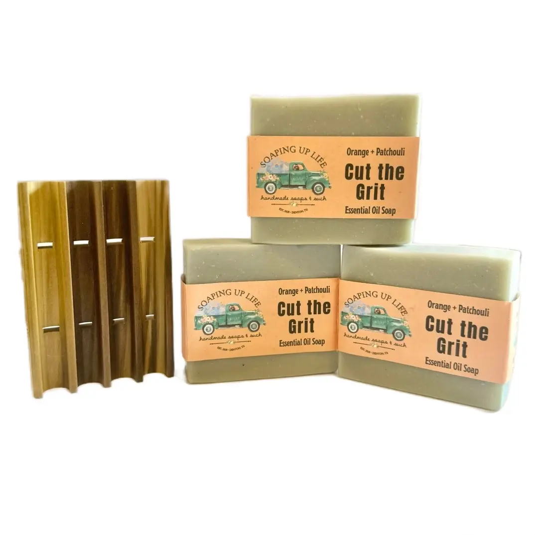 3 Pack Cut the Grit Pumice Soap for Removing Grease and Grime/Exfoliating Orange Soap/Men’s Grooming