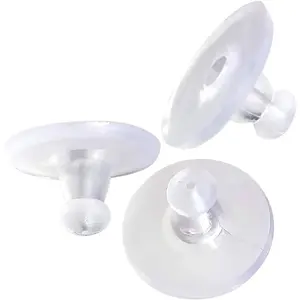 Silicone Earring Backs,Clear Rubber Earring Backs,Earring Safety Back Stopper Clutch Ear Locking with Pad (Pack of 100)