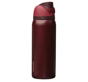 Owala FreeSip Insulated Stainless Steel Water Bottle with Straw, BPA-Free Sports Water Bottle, Great for Travel, 24Oz/32Oz, Black Cherry