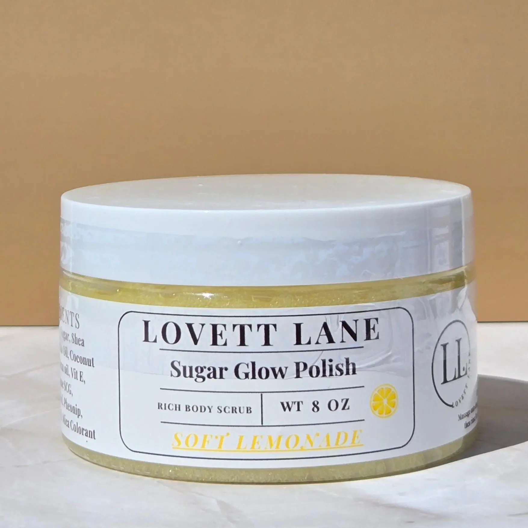 Silky Coconut Honey Lemon Lavender Body Sugar Scrub, Exfoliant Glow Polish for Bath & Body Care