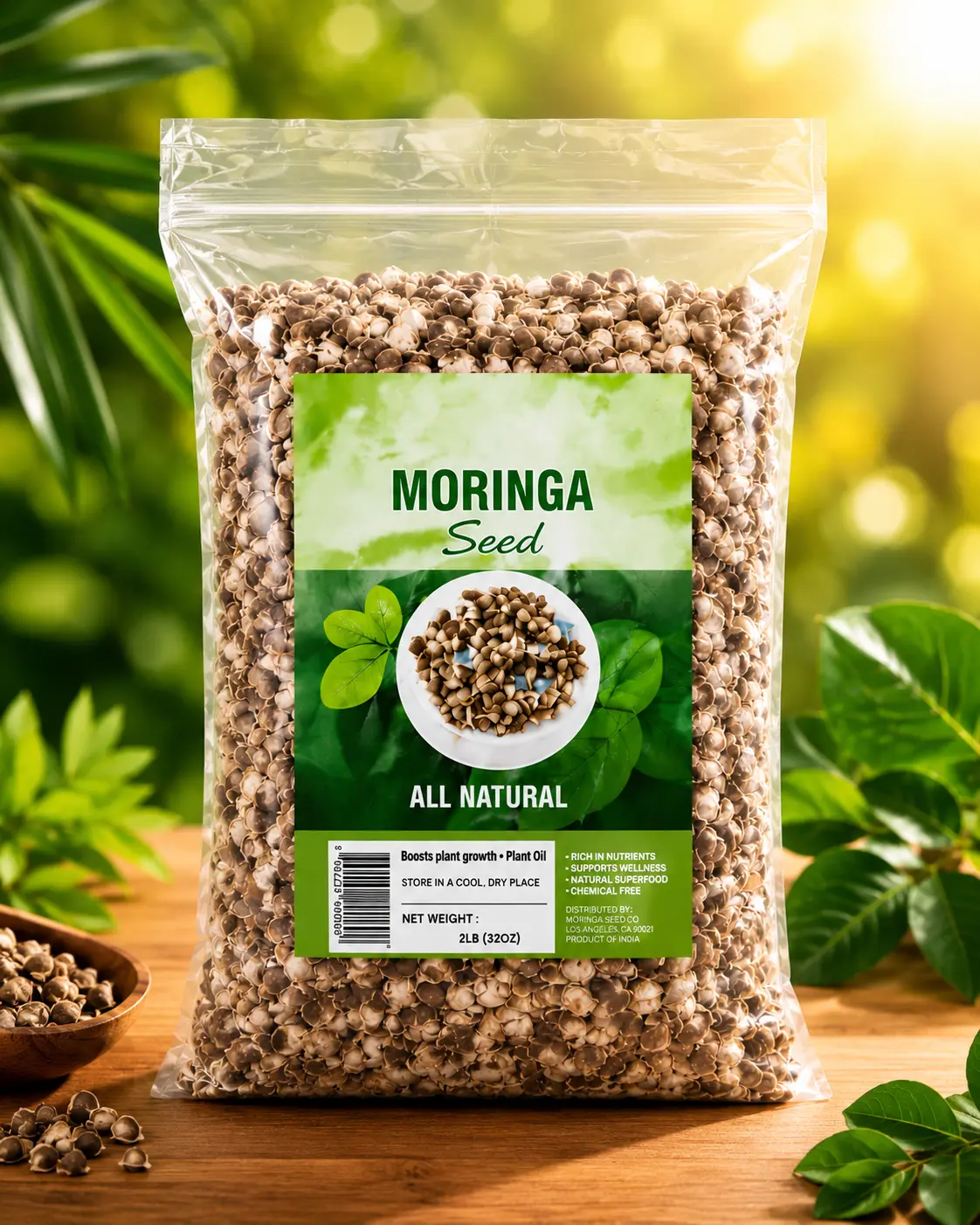 Premium Organic Moringa Seeds – 100% Natural Raw Drumstick Tree Seeds for, Herbal Use, and tea – Non-GMO, Nutrient-Rich Superfood Seeds