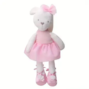 Pink Rabbit Plush Doll – Cute Baby Gift Toy with Ballet Skirt for Kids
