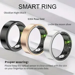 Smart Ring with 7 Sizes, 5atm IP68 Waterproof, Bluetooth-compatible 5.0, Magnetic Charging, Stainless Steel, Health & Fitness Tracker, Electronic Gadgets
