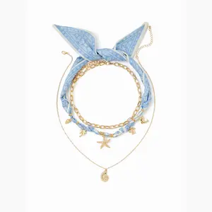 Cider SHELL & STARFISH LAYERED NECKLACE