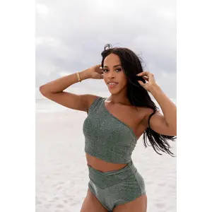 One Shoulder Emerald Shimmer Set One Shoulder Emerald Shimmer Set