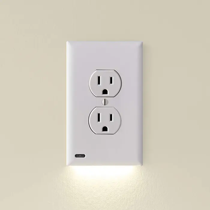 Plug-in Motion Sensor LED Night Lamp - 2-in-1 Outlet Wall Socket Design, Auto On/Off Soft Warm Glow, Space-Saving Modern Night Lights for Bedroom Lighting, Ambient Lighting Bedroom, Bathroom touchled lights bedroom kitchen d home room