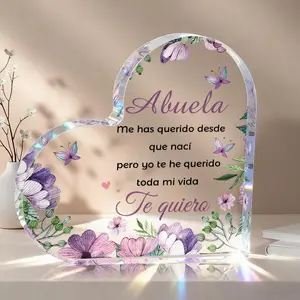 Christmas Abuela Gifts, Gifts for Grandma in Spanish Acrylic Plaques, Heart Plaque, Abuelita Gifts, Birthday Present for Grandma, Mexican Grandma Birthday Gifts