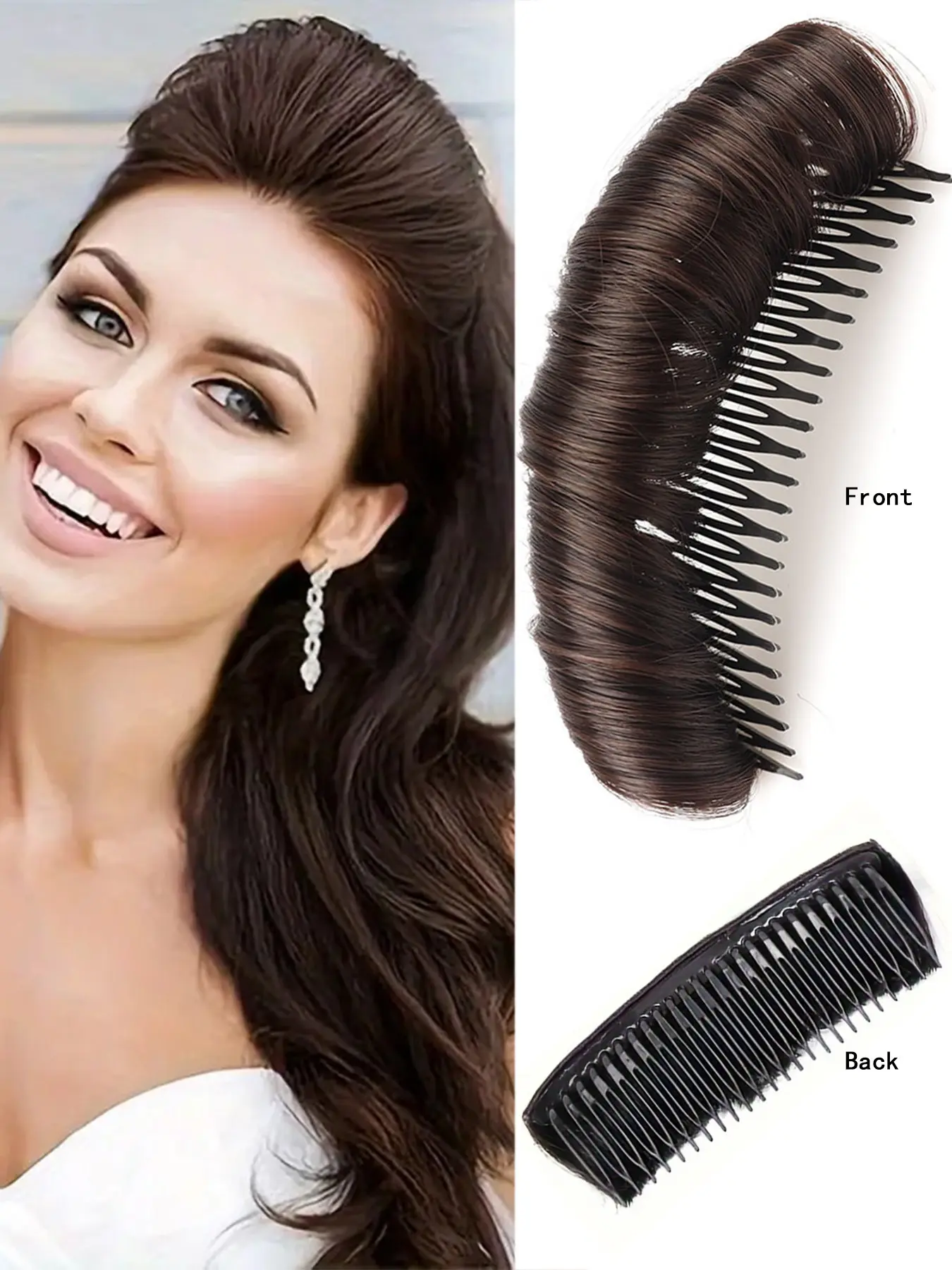 Women Hair Extension Accessories Volumizer Invisible Hair Pad for Bun Hairstyle High Crown Volume Styling Tool Must Have Heat Resistant Fiber Hairpiece Wig Comb for Daily Party Prom Messy Bun