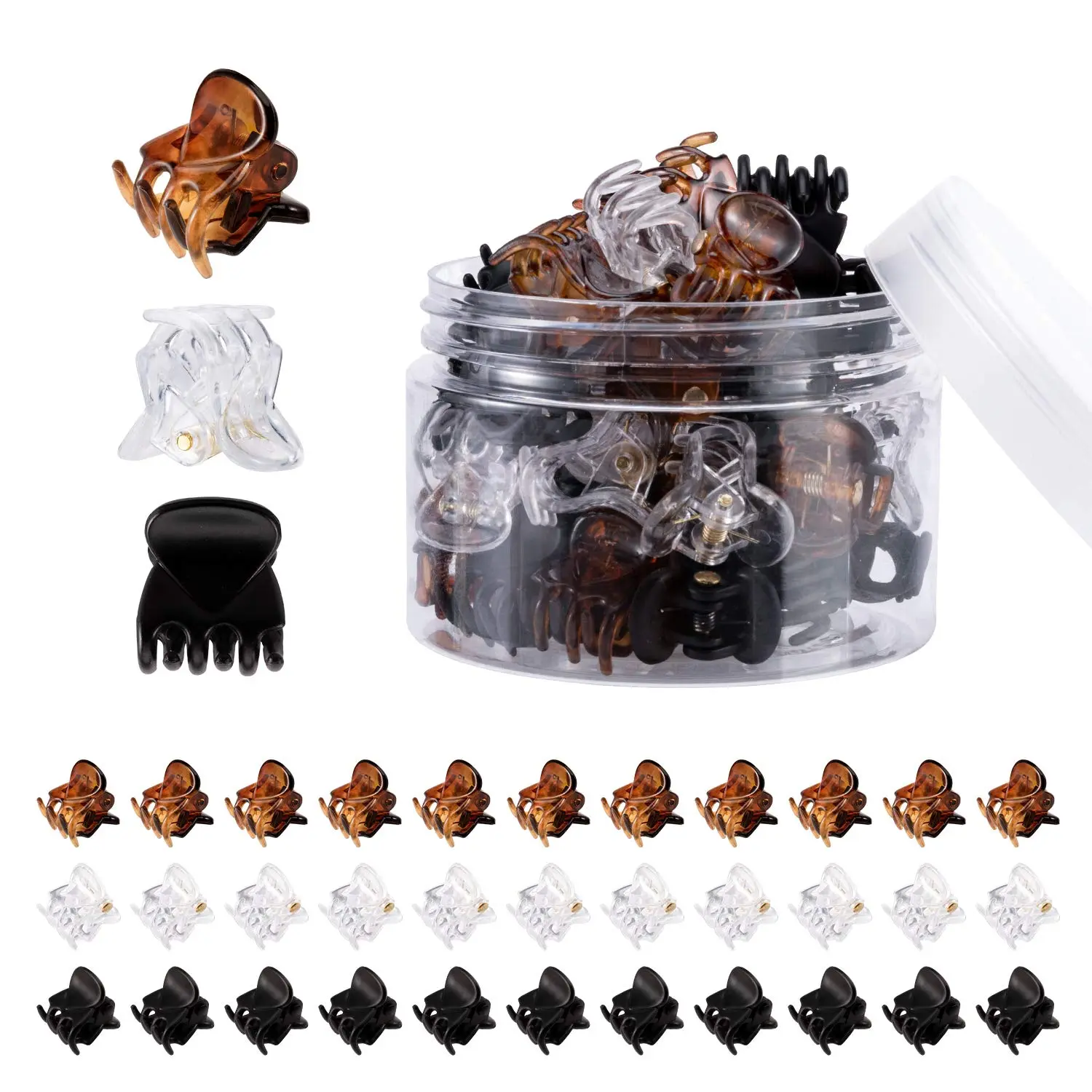 Mini Claw Clips, 36 Pcs Strong Grip Hair Styling Accessories in 3 Colors for Adults & Kids, Great for Buns, Bangs & Wedding Styles, Fix Hair, For Children, Clips Hair Styling Accessories