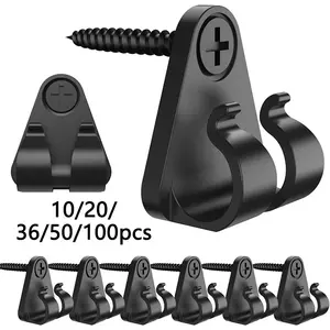 Screw-In String Light Hooks, Double Clips for Outdoor Patio, Weatherproof Fairy Light Hangers, Christmas Halloween Decor