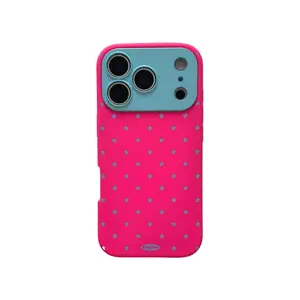 Skin-feel color-blocking star case for iPhone 17/16 Pro Max, precision hole silicone anti-drop cover