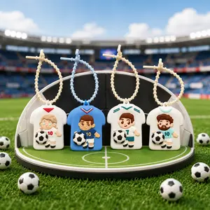 Soccer Squishy Keychains Pop-Out Ball Fidget Toy Cute Backpack Charm Soft Silicone Keychain Kawaii Bag Pendant Soccer Party Favor Collectible Gift for Teens Football Fans Outdoor Fun