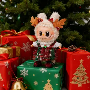 【Only clothes】Clothing only, applicable to Labubu doll costumes (Generation 1, 2 and 3), for Labubu keychain dolls to wear in Christmas costume sets.
