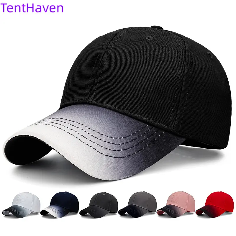 2026 Four Seasons Baseball Hat Staircase Cloth Hard Top Light Plate Gradient Color Printing Duck Tongue Hat About Sunshade Hat