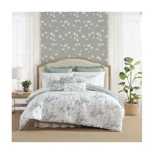 Laura Ashley Toile Delight Green King Comforter Sham Set