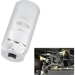 Oil Pressure Sensor Socket,1 1/16 Socket 2 5/8" Long Oil Pressure Switch Sockets Fits 3/8-Inch Drive or 1 1/8" Hex Wrench,Quick Removal/Installation Oil Sending Unit Sockets (Silver)
