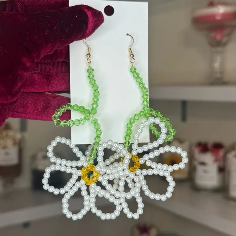 Beaded flower earrings