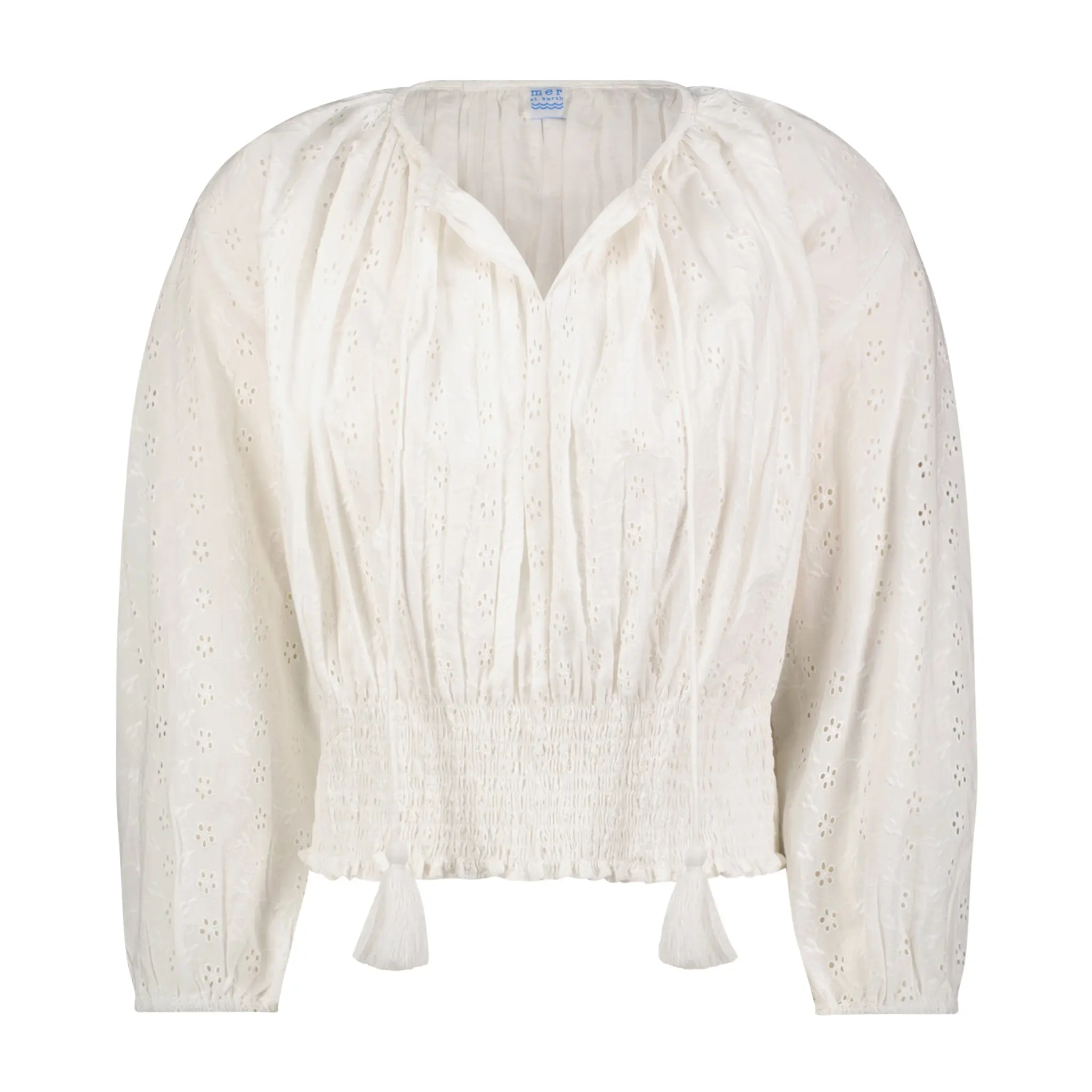 Lola Women's Blouse White Eyelet