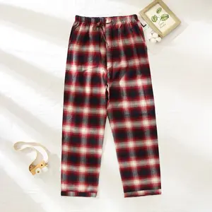 Men’s Cotton Flannel Pajama Pants – Cozy Plaid Lounge Bottoms for Fall & Winter