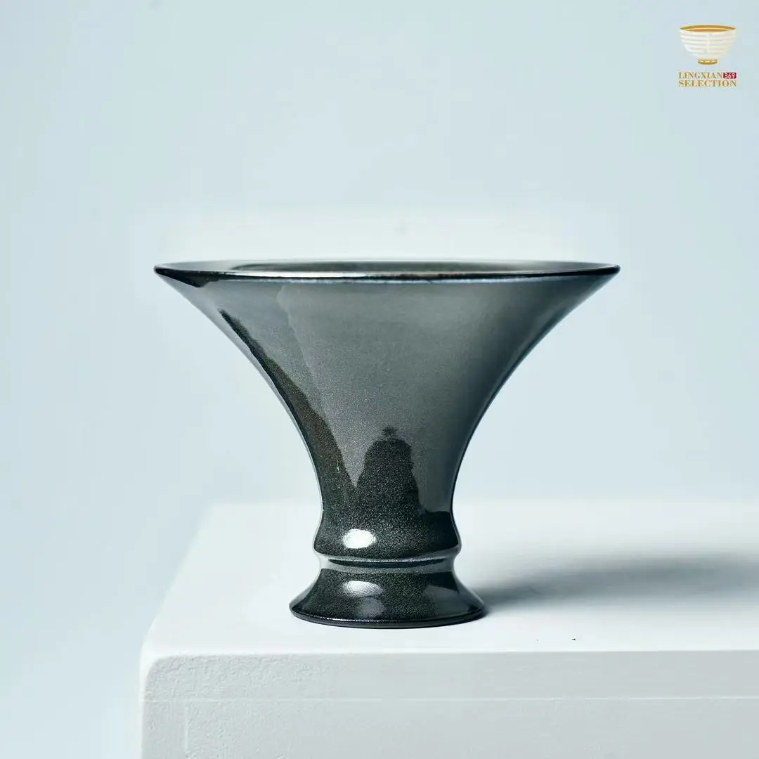 【Gray Shell Tall Bamboo Hat  Teacup 】Chinese traditional culture JianZhan Tea Cup