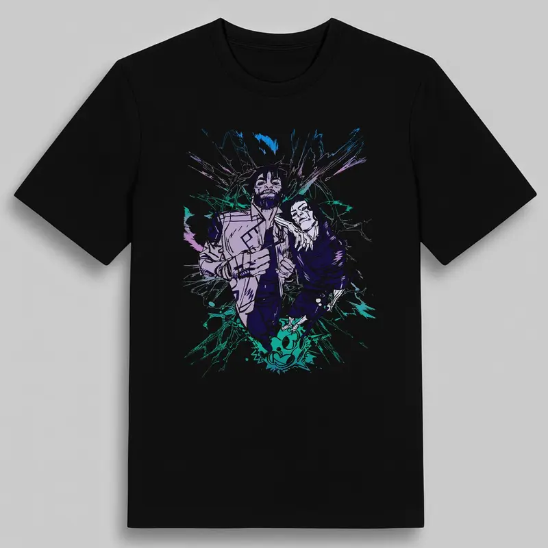 Riot Games Arcane Jayce and Viktor Foil Graphic T-Shirt - Unisex Heavy Cotton Tee with Classic Fit for Everyday Casual Wear
