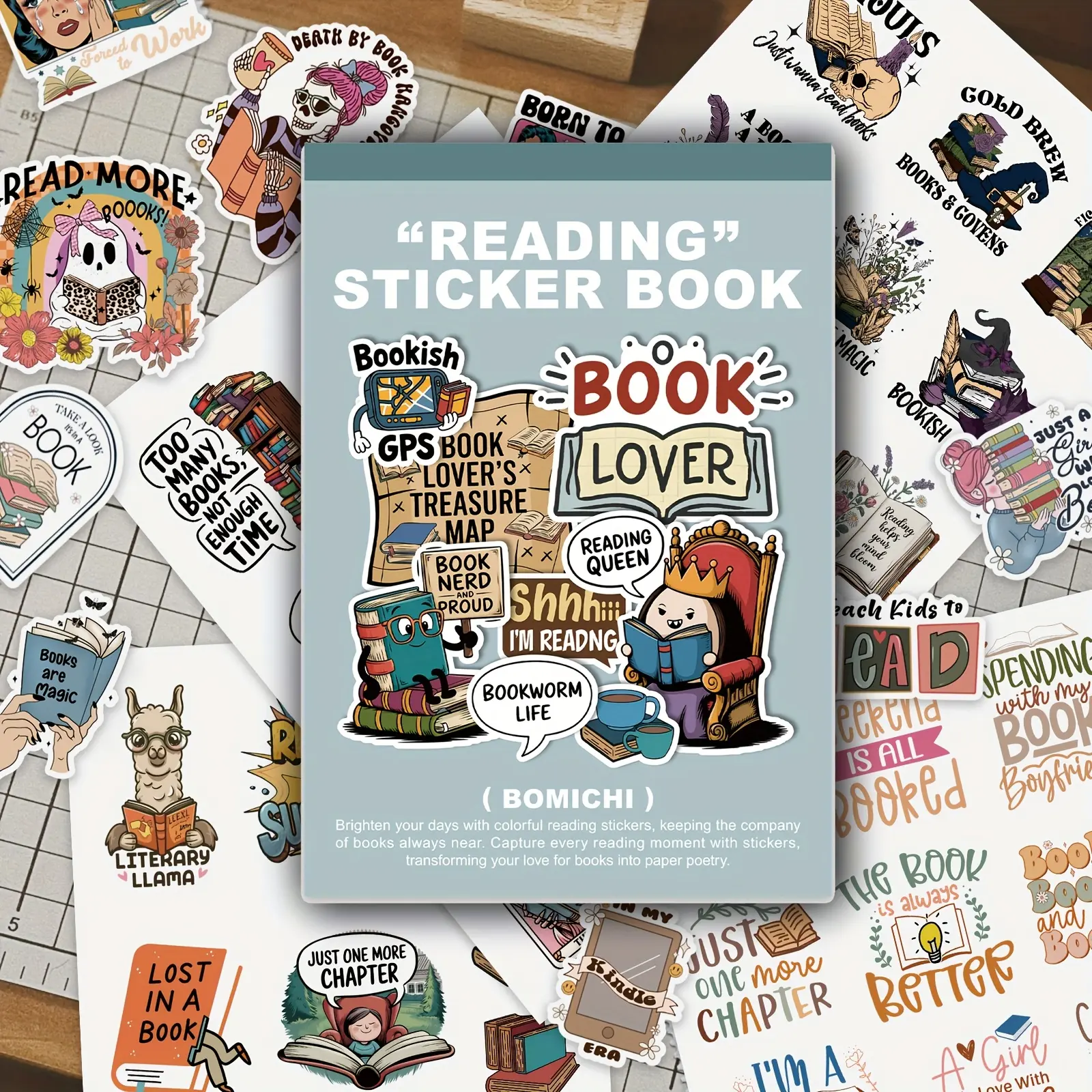 31 Sheets 300 Pcs Bookish Sticker Book – Aesthetic & Funny Reading-Themed Washi Stickers for Kindle, Journals, Scrapbooks, DIY Crafts,TikTokShopJumpstartSale Diy Card Set