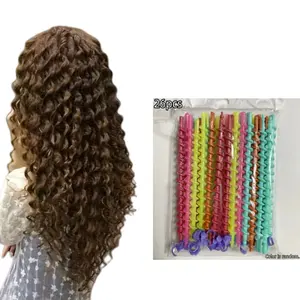 26-Piece Mixed Color Spiral Curling Iron Set, Curly Hair Kit, Home or Salon Fashion Waves and Curls, Wavy Curls, Vibrant Blue, Fun Hair Accessories, Home or Salon Use