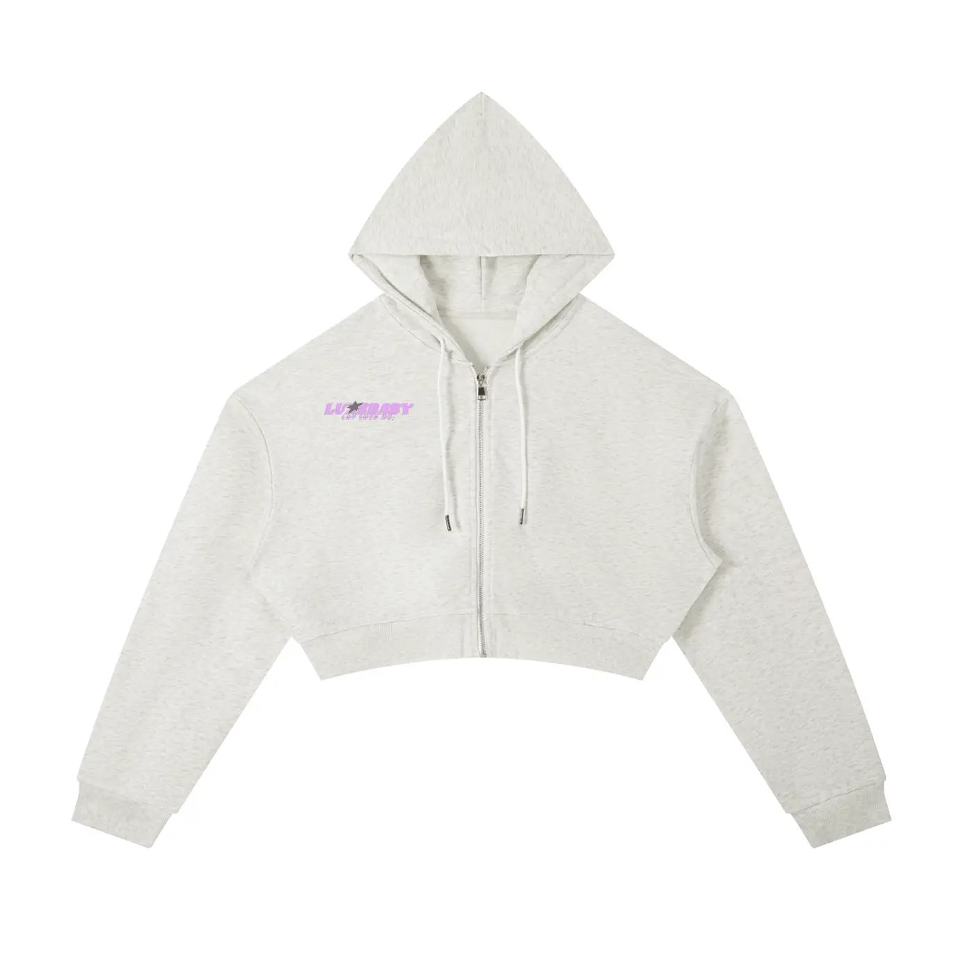 Essential Cropped Zip-Up Hoodie