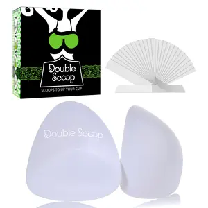 Double Scoop® Triangle Bra Inserts with Bonus Pack of Double-Sided Tape, Swim Bra Pads, Nipple Coverage A, B/C, D, DD+