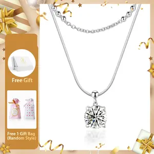 Moissanite 2ct Whispers of Love Copper Pendant Necklace Wedding Engagement Anniversary Gift for Women