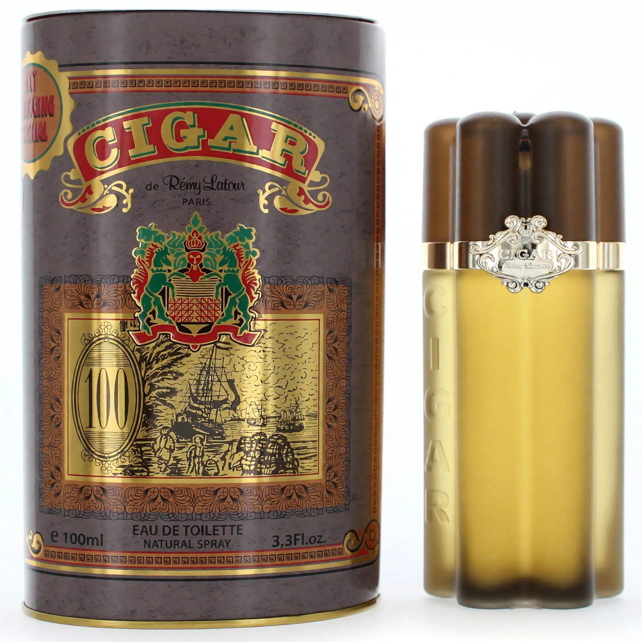 Remy Latour Cigar Men's Oriental Woody Signature Scent EDT Spray Perfume with Patchouli, 3.3 oz Spray Bottle
