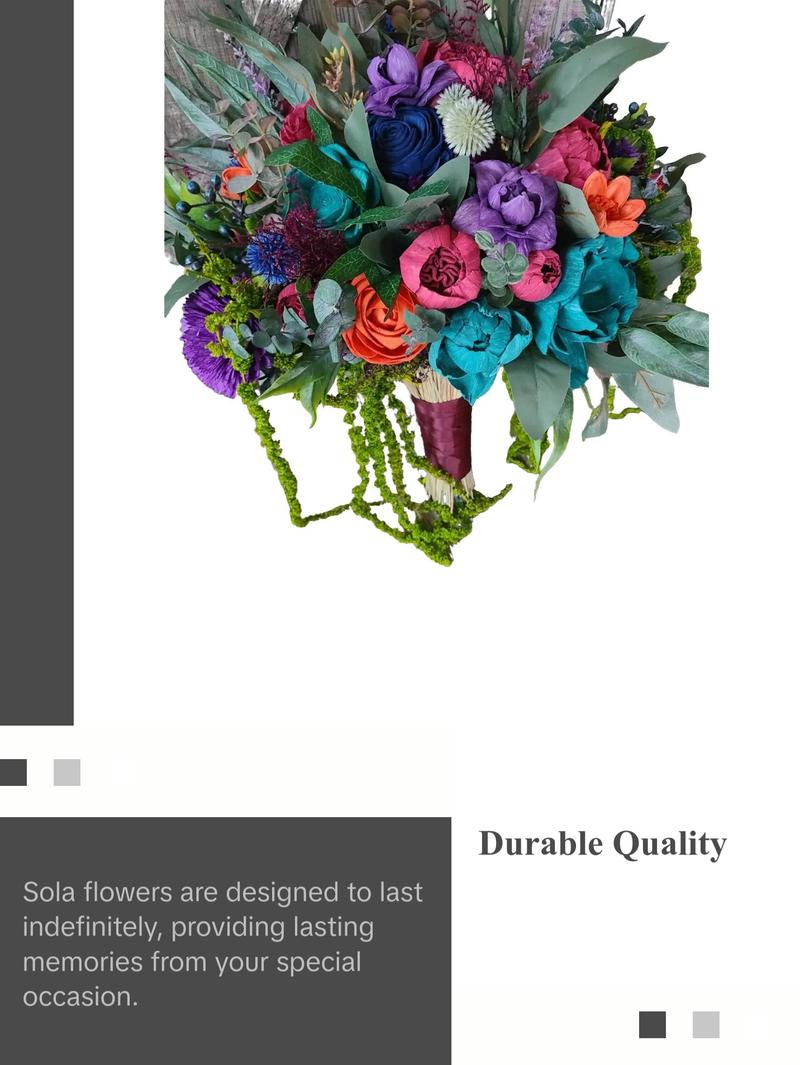 Moody Jewel Toned Wood Flower Bouquet, Teal and Purple Sola Bride Bouquet, Hanging Greenery Bouquet Moody Jewel Toned Wood Flower Bouquet, Teal and Purple Sola Bride Bouquet, Hanging Greenery Bouquet