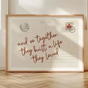 Postcard Printable Art | Trendy Horizontal Wall Art | Love Sign | Romantic Print | Bedroom Wall Prints | Landscape Prints | Love Poster