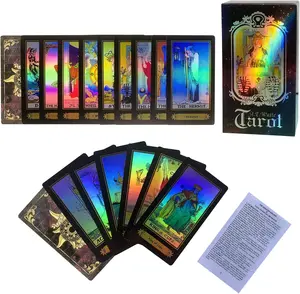 SUNHHX Tarot Cards Set, 78 Surface Laser Tarot Cards with English Instructions Book for Beginners (English Edition)