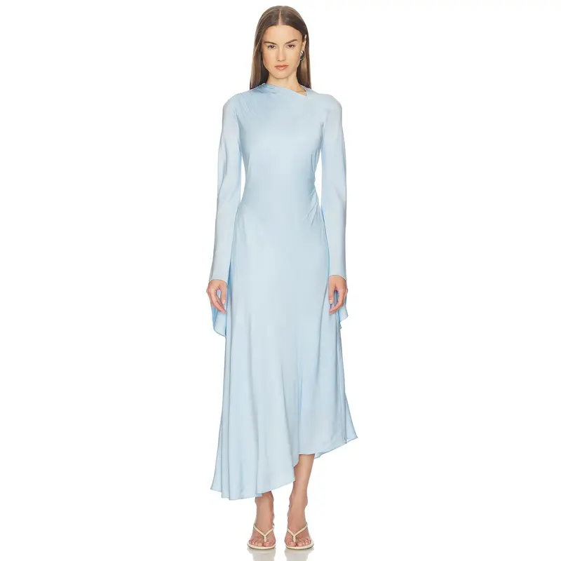 Blue silk evening dress - TikTok Shop