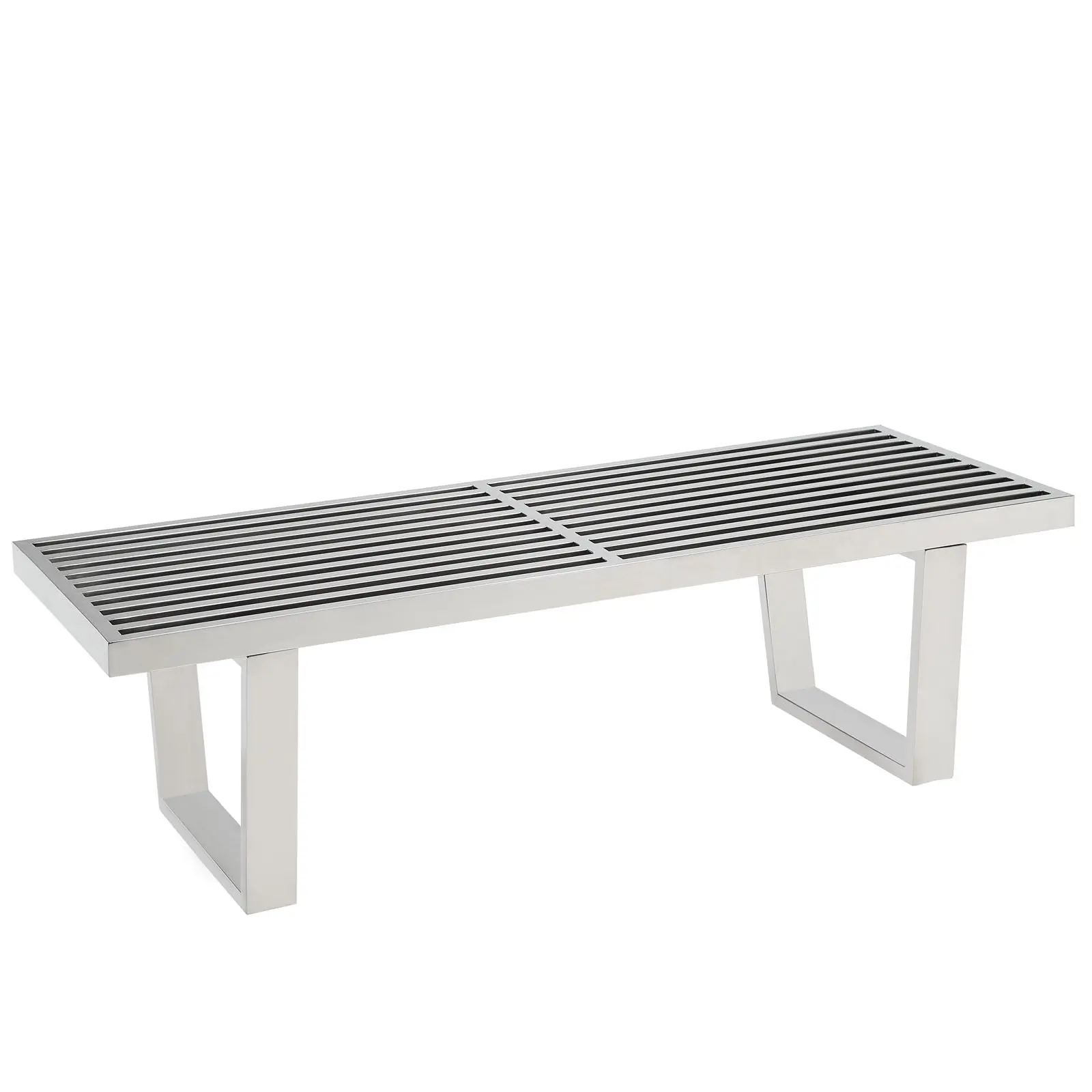 Sauna 4' Stainless Steel Bench Silver