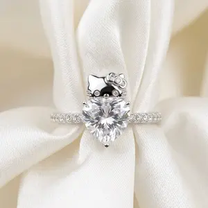 925 silver kitty zirconia is ring