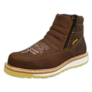 Men's 135 Zip Up Work Boot Toe Slip Resistant Wedge Work Boot / Botin de Trabajo Doble Densidad Con Zipper Made in Mexico