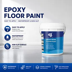 Epoxy Floor Paint Kit - Waterproof Self-Leveling Non-Slip Garage & Concrete Floor Coating, Heavy Duty