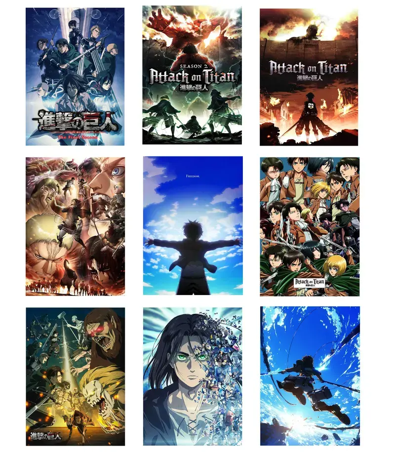 Attack On Titan AOT Artistic Poster Print, Trippy Anime Wall Artwork for Bedroom & Dorm Decoration, Eco-Friendly, Fade-Resistant, Waterproof, UV-Protected Vibrant Illustrations Home Decor