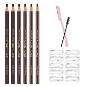 6PCS Peel-Off Eyebrow Pencil Set – Waterproof Microblading & Tattoo Makeup Kit