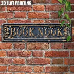 Vintage Metal Sign, 1 Count Book Nook  Letter Wall Decor, Wall Mounted Decor for  Farmhouse Door  Porch