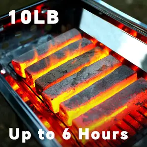 BBQ Bamboo Charcoal Premium BBQ Experience 100% Natural Chemical-Free Smokeless Up to 6 Hours Continuous Use Long Lasting Charcoal for Eco Friendly Grilling 10-Pound Packaging