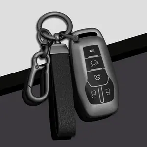 Tpu Car Key Case Cover Fob Holder for Ford Fusion Mondeo Mustang F-150 Explorer Edge 2015-2018, Durable Protective Accessory