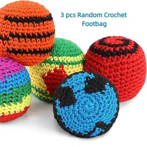 3pcs Funny Crochet Footbag, Assorted Colors Woven Kickball, Soft Knitted Kick Balls for Children and Beginners, Fun Gift Idea