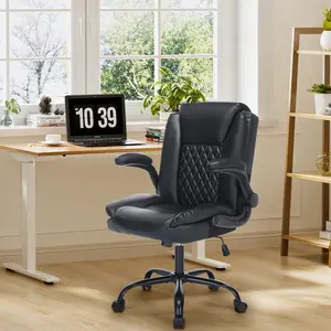 JONPONY Wide Ergonomic Office Chair – 300lbs, High Back Leather, Adjustable Lumbar & Comfortable Desk Chair
