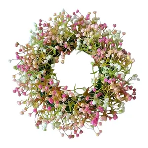 Artificial Starry Sky Flower Wreath 13.3 Inches, Realistic Decorative Wreath for Indoor/outdoor, Party & Holiday Decoration