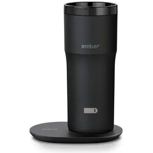 Ember Stainless Steel Temperature Control Travel Mug 2, 12 Oz, App-Controlled Heated Coffee Mug with 3-Hour Battery Life and Improved Design, Black